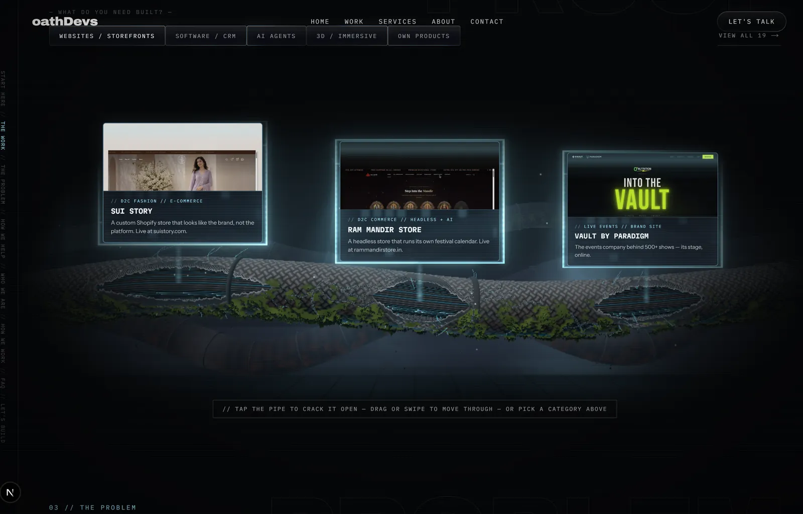The proof wall: a buried cable that tears open into live readouts